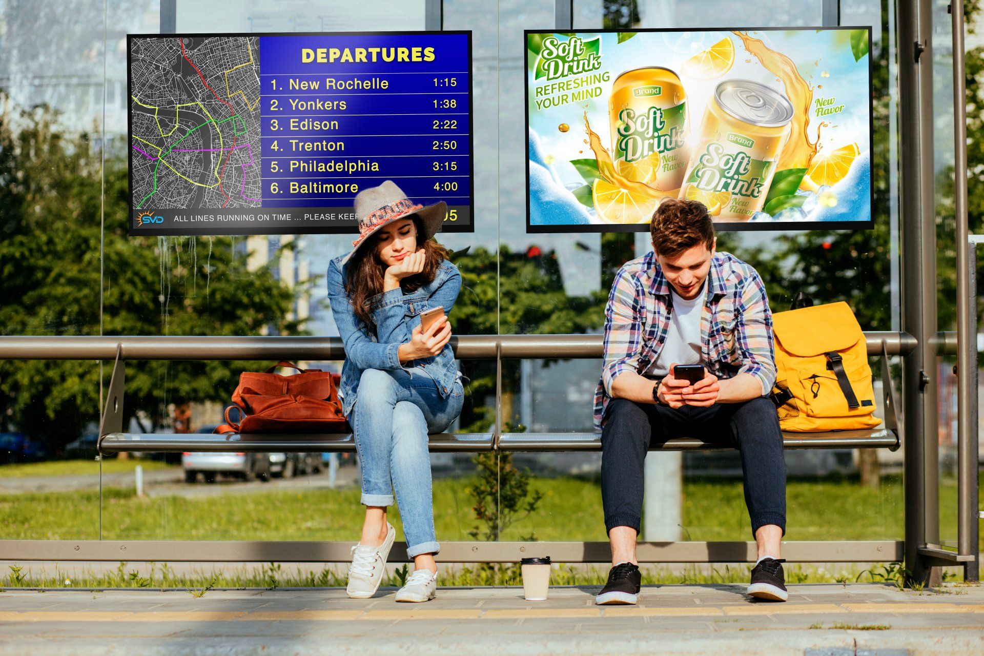 bus stop digital signage