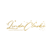 Logo with gold writing and a white background