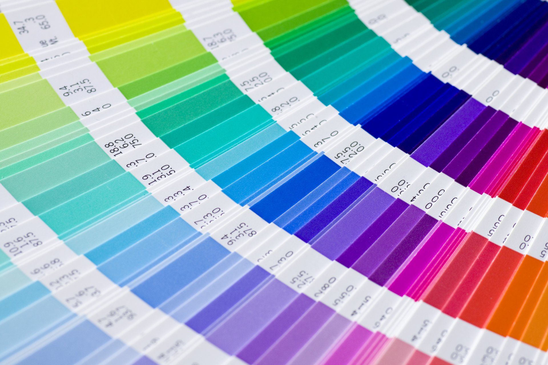 A close up of a color palette with many different colors
