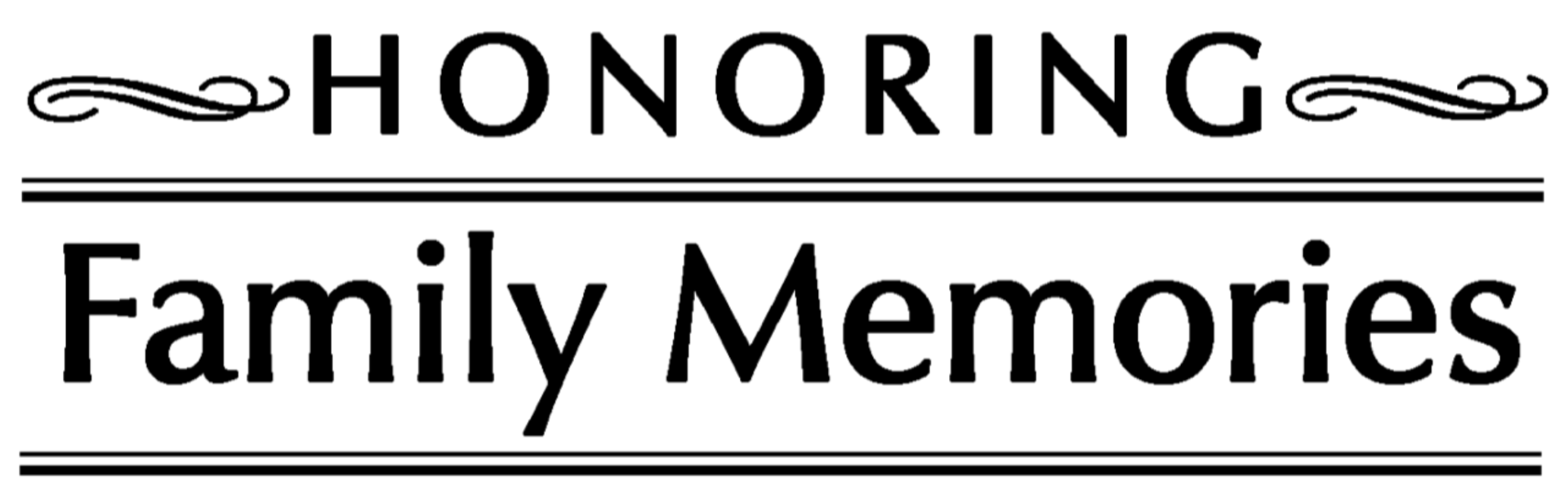 A black and white logo for honoring family memories.