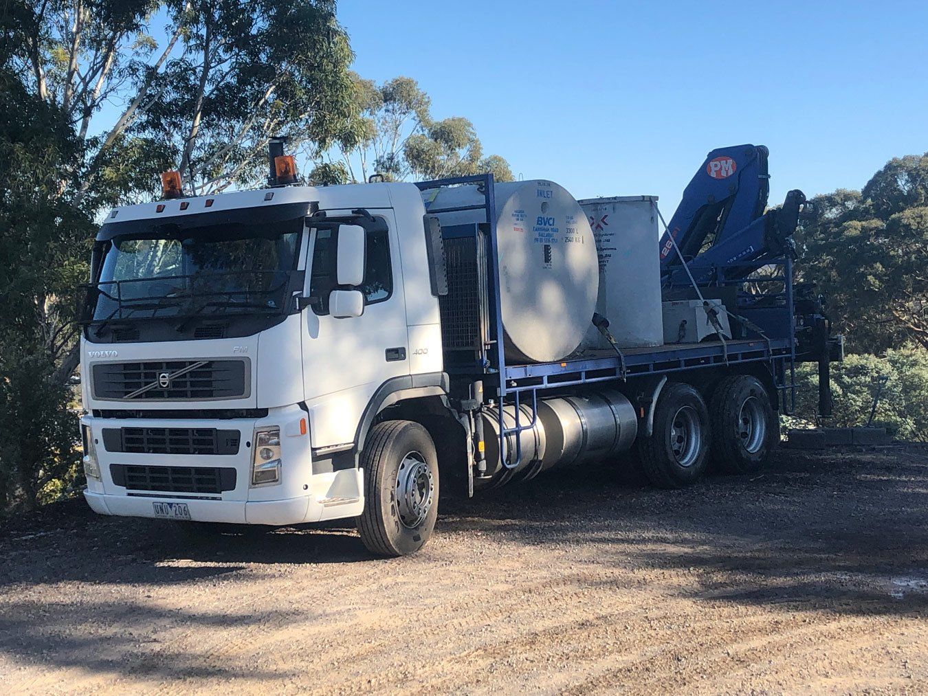 Domestic Wastewater septic tank in the truck