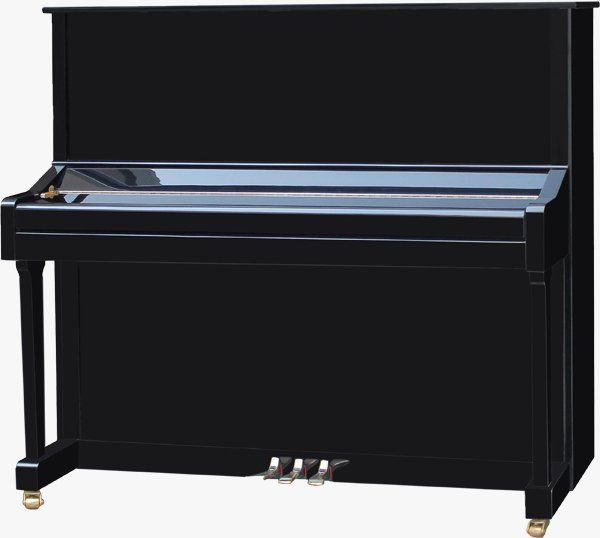 black upright piano