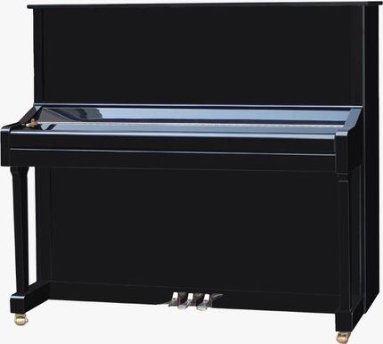 black upright piano