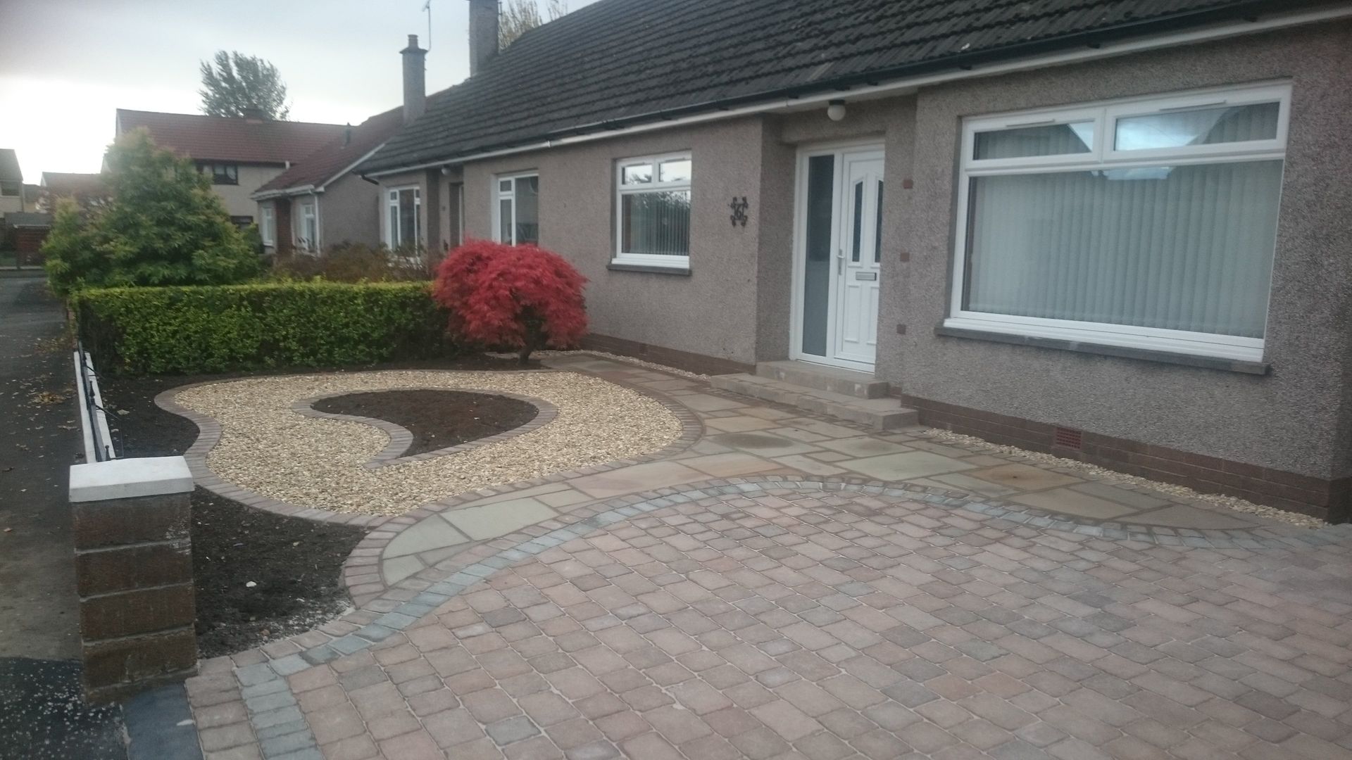 driveway on front of the home