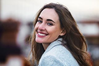 Female Smiling with beautiful teeth- Dental care in Yorktown, VA Female Smiling with beautiful teeth- Dental care in Yorktown, VA