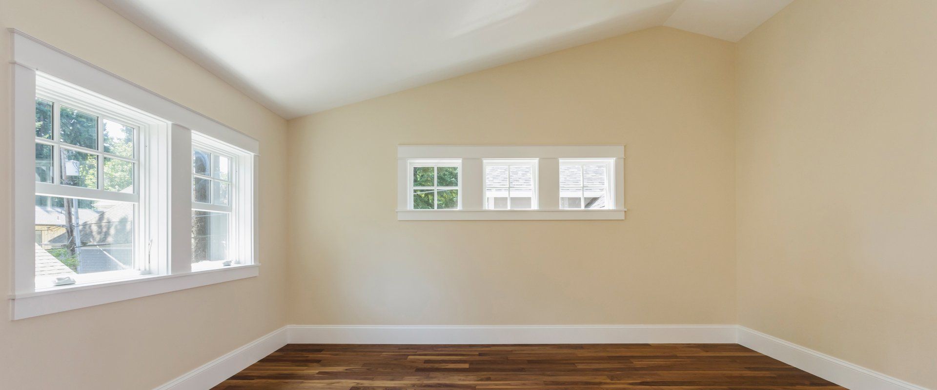 plastered wall and wooden flooring