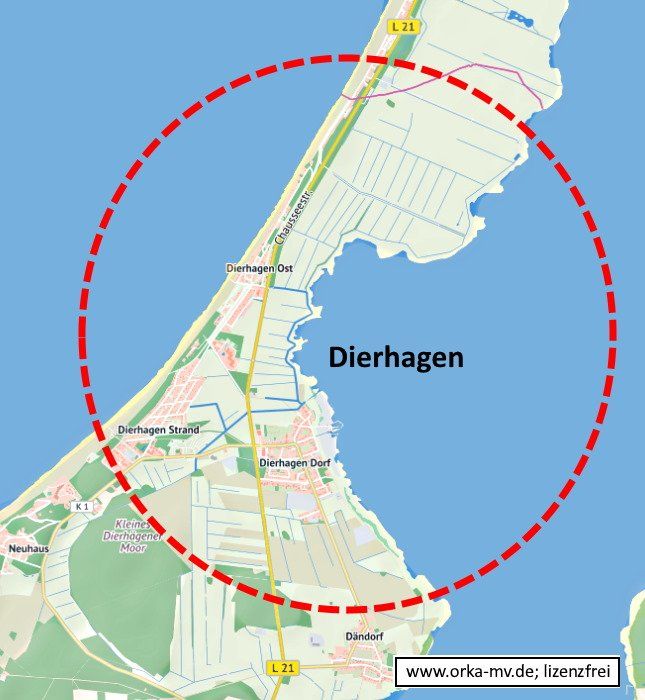 Kartenbild © Hanse- und Universitätsstadt Rostock (CC BY 4.0) Kartendaten © OpenStreetMap (ODbL) und LkKfS-MV Ostseebad Dierhagen - Ihr Immobiliengutachter
