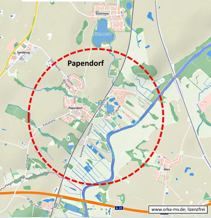 Kartenbild © Hanse- und Universitätsstadt Rostock (CC BY 4.0) Kartendaten © OpenStreetMap (ODbL) und LkKfS-MV. Ihr Immobiliengutachter für Papendorf und Umgebung