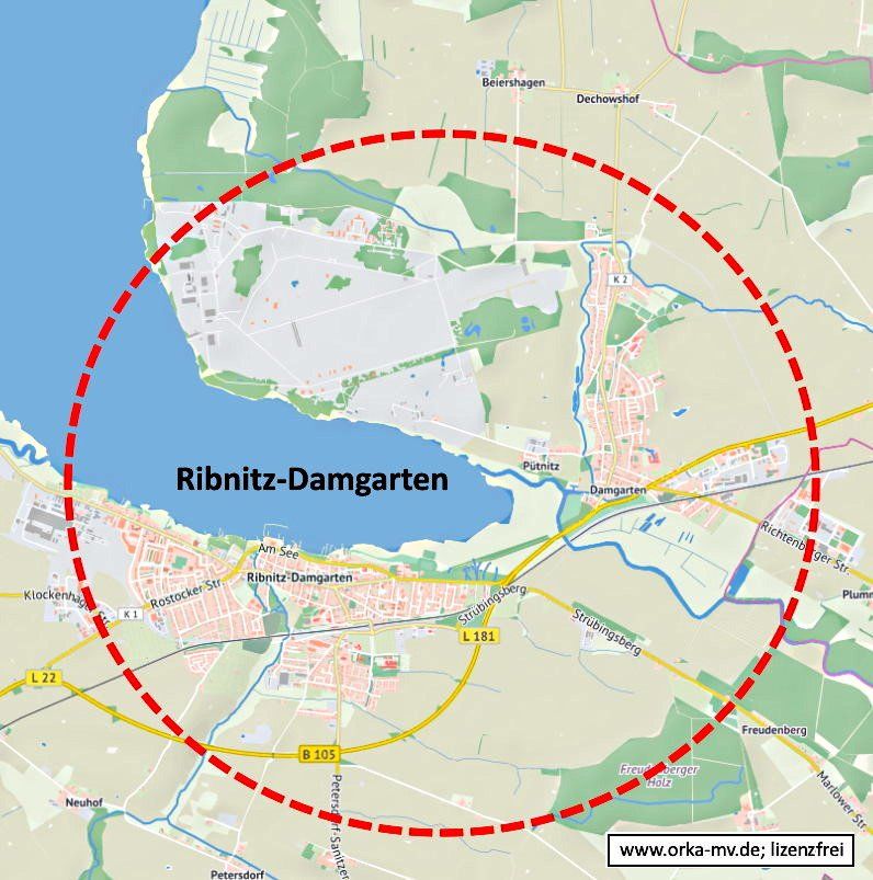 Kartenbild © Hanse- und Universitätsstadt Rostock (CC BY 4.0) Kartendaten © OpenStreetMap (ODbL) und LkKfS-MV. Ihr Immobiliengutachter für Ribnitz-Damgarten