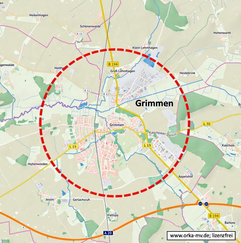 Kartenbild © Hanse- und Universitätsstadt Rostock (CC BY 4.0) Kartendaten © OpenStreetMap (ODbL) und LkKfS-MV. Sachverständige für Immobilienbewertung