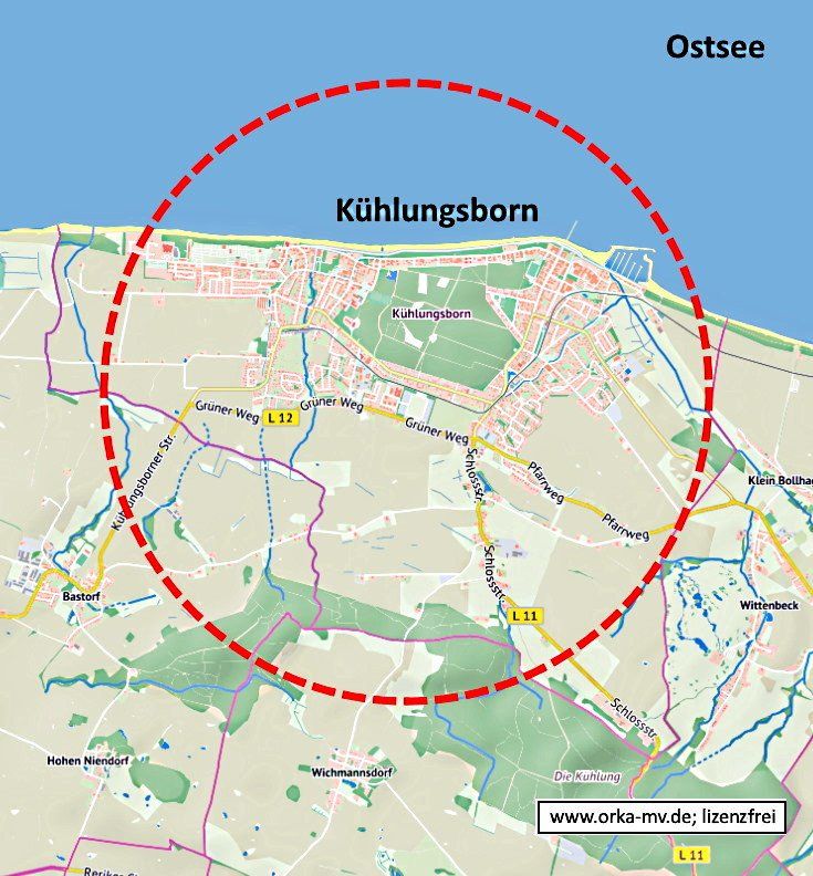 Kartenbild © Hanse- und Universitätsstadt Rostock (CC BY 4.0) Kartendaten © OpenStreetMap (ODbL) und LkKfS-MV Immobilienbewertung im Ostseebad Kühlungsborn