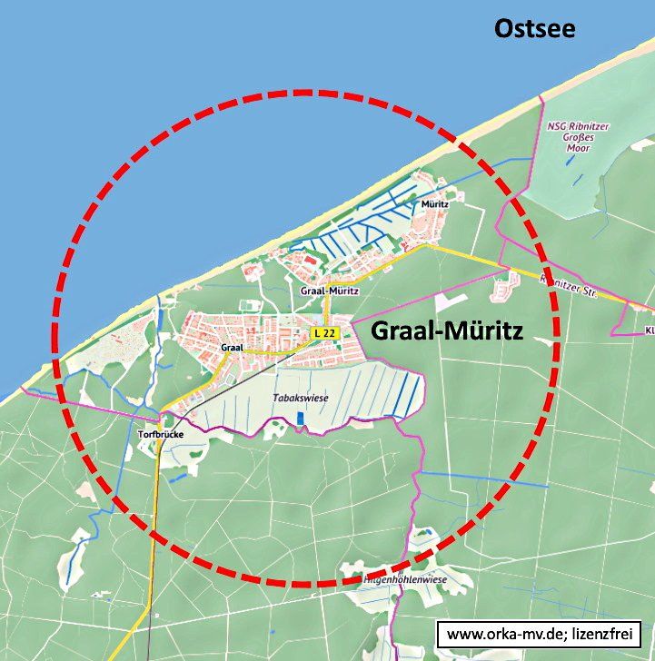 Kartenbild © Hanse- und Universitätsstadt Rostock (CC BY 4.0) Kartendaten © OpenStreetMap (ODbL) und LkKfS-MV Immobilienbewertung im Ostseeheilbad Graal Müritz