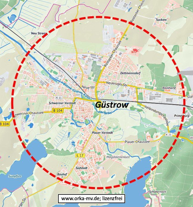 Kartenbild © Hanse- und Universitätsstadt Rostock (CC BY 4.0) Kartendaten © OpenStreetMap (ODbL) und LkKfS-MV. Ihr Immobiliengutachter in Güstrow