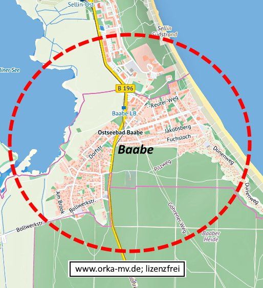 Kartenbild © Hanse- und Universitätsstadt Rostock (CC BY 4.0) Kartendaten © OpenStreetMap (ODbL) und LkKfS-MV. Ostseebad Baabe - Ihr Immobiliengutachter