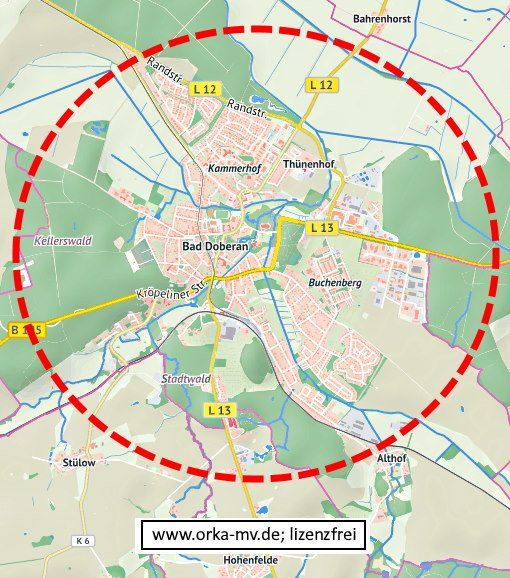Kartenbild © Hanse- und Universitätsstadt Rostock (CC BY 4.0) Kartendaten © OpenStreetMap (ODbL) und LkKfS-MV. Bad Doberan - Ihr Immobiliengutachter