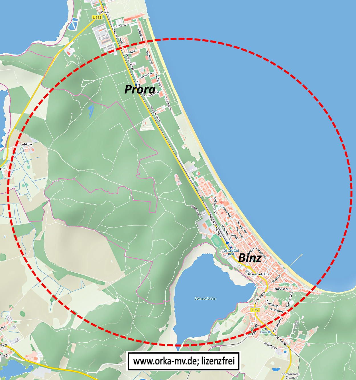 Kartenbild © Hanse- und Universitätsstadt Rostock (CC BY 4.0) Kartendaten © OpenStreetMap (ODbL) und LkKfS-MV. Binz und Prora - Ihr Immobiliengutachter