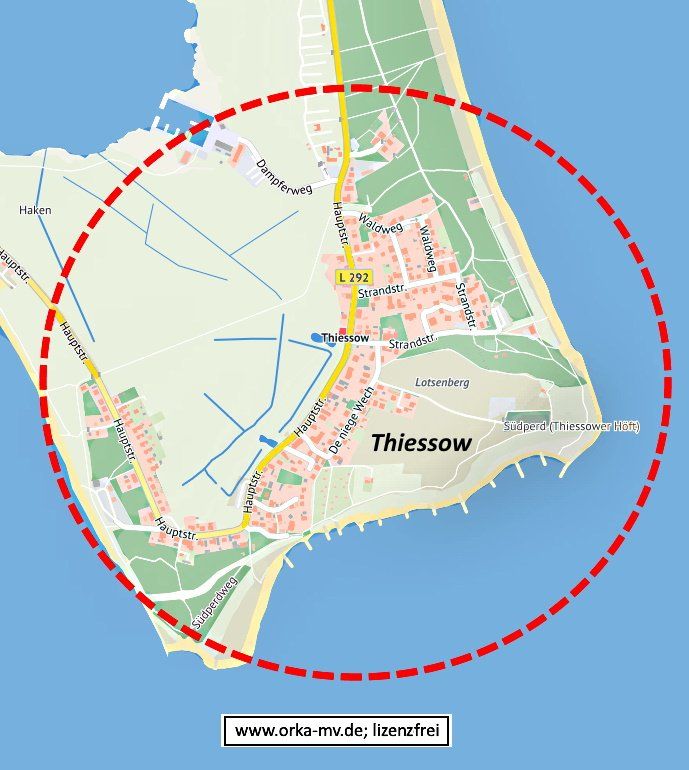 Kartenbild © Hanse- und Universitätsstadt Rostock (CC BY 4.0) Kartendaten © OpenStreetMap (ODbL) und LkKfS-MV. Ostseebad Thiessow - Ihr Immobiliengutachter