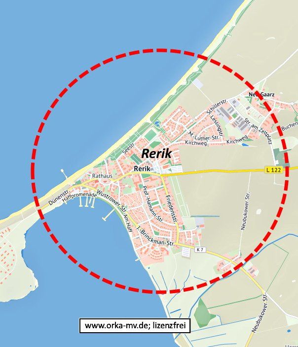 Kartenbild © Hanse- und Universitätsstadt Rostock (CC BY 4.0) Kartendaten © OpenStreetMap (ODbL) und LkKfS-MV Immobilienbewertung im Ostseebad Rerik