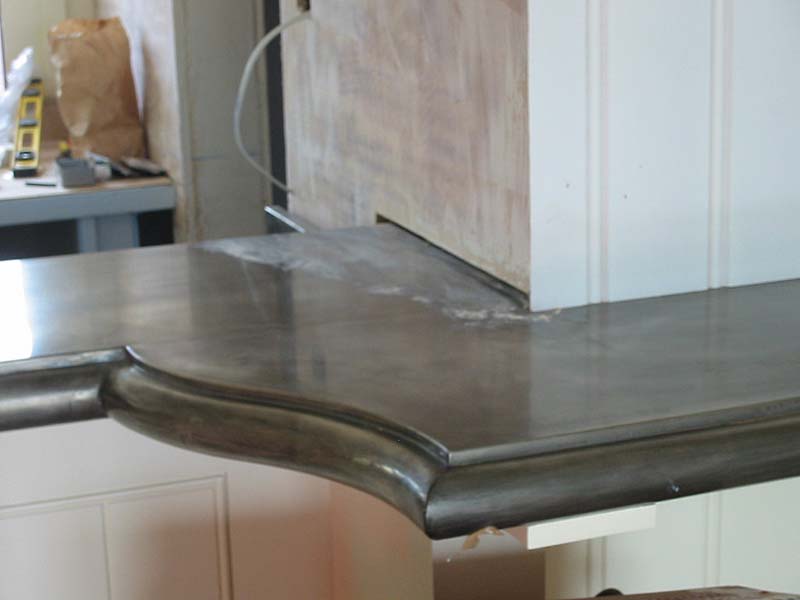 A stainless steel counter top in a kitchen