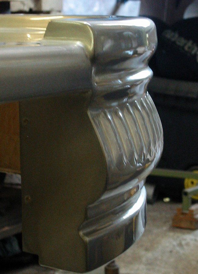 A close up of a metal object on a table