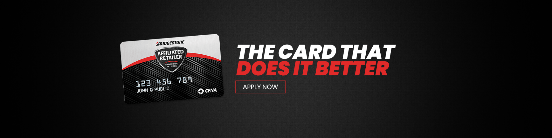 A credit card with a dark image and text that reads 
