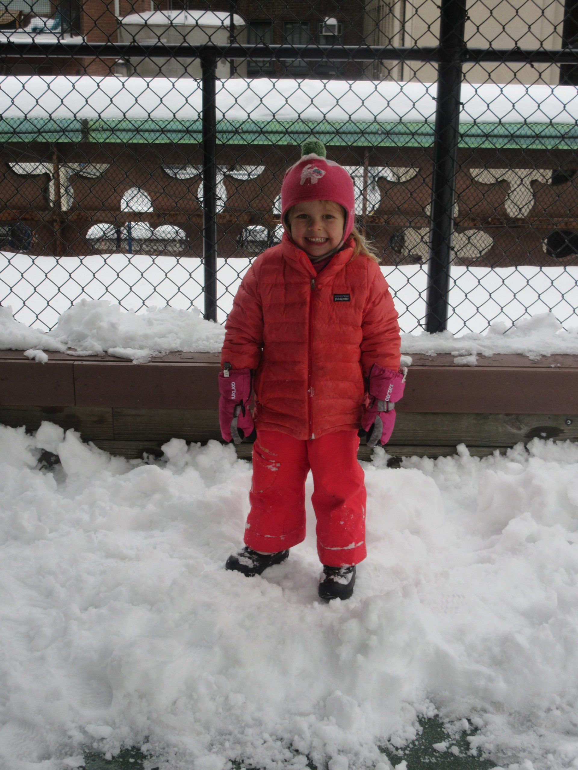 playing on the snow