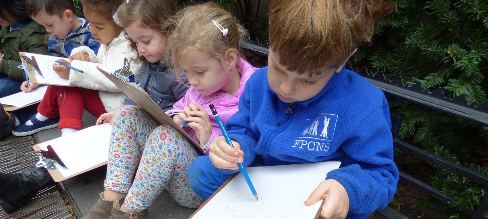 students drawing