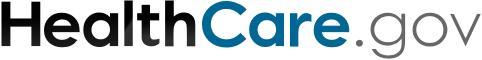 The healthcare gov logo is blue and black on a white background.