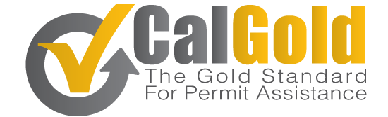 The logo for calgold the gold standard for permit assistance