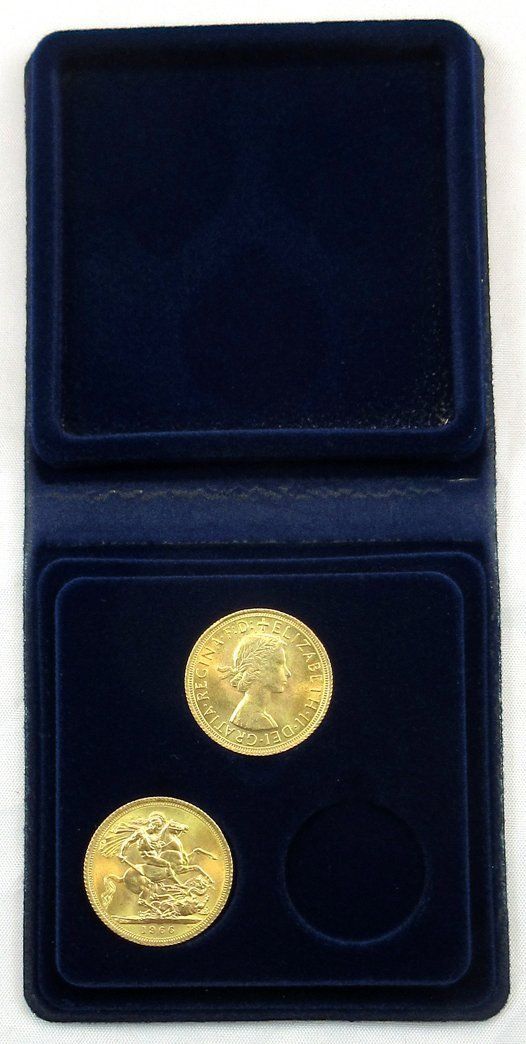 Sterline d'oro in astuccio di velluto blu