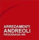 Un quadrato rosso con sopra la scritta arredamenti andreoli pegognaga mn.