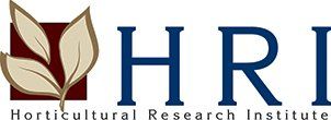 a logo for the horticultural research institute with a plant in the middle .