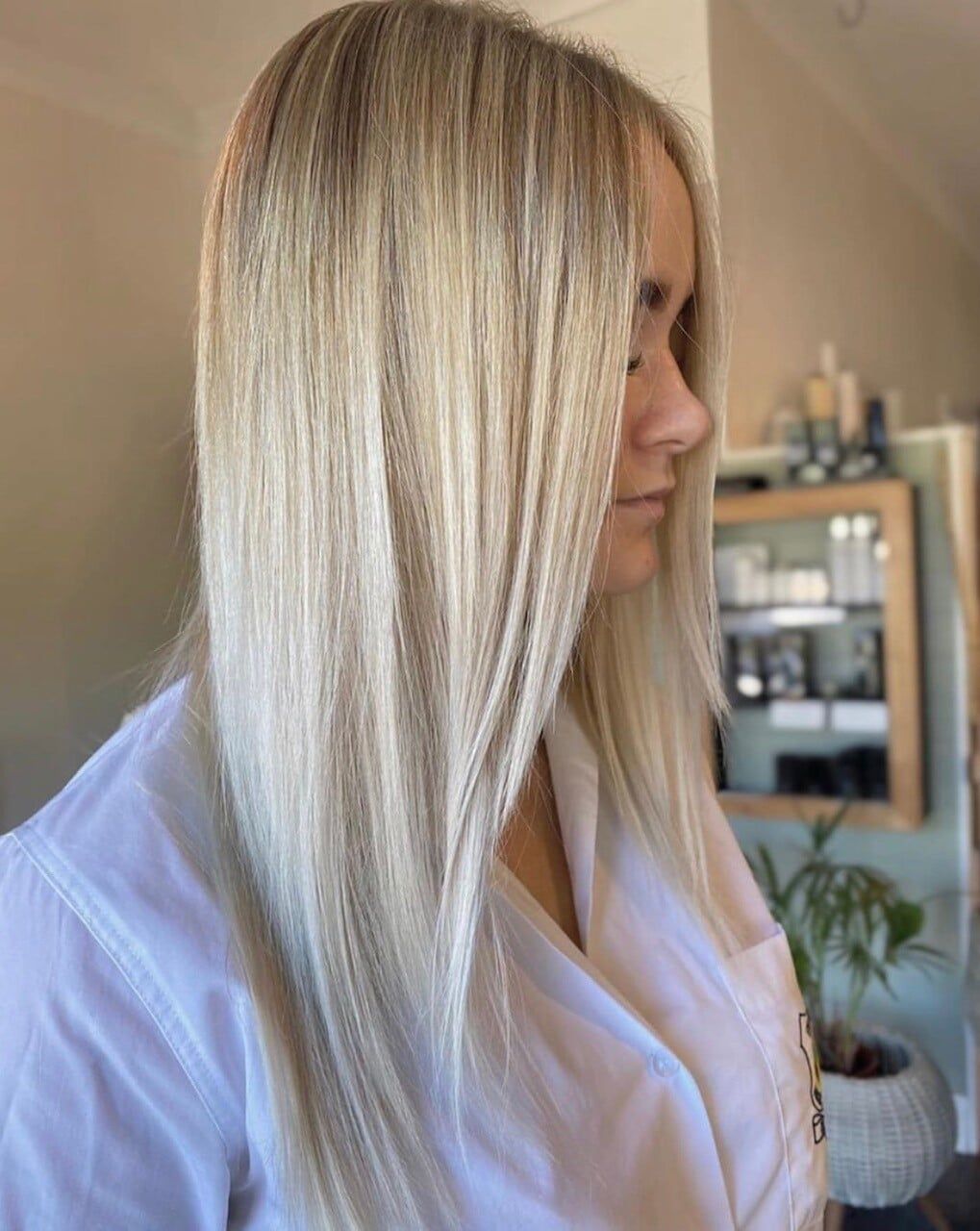 Straight blonde hair — Hairdressers Central Coast in Forresters Beach, NSW