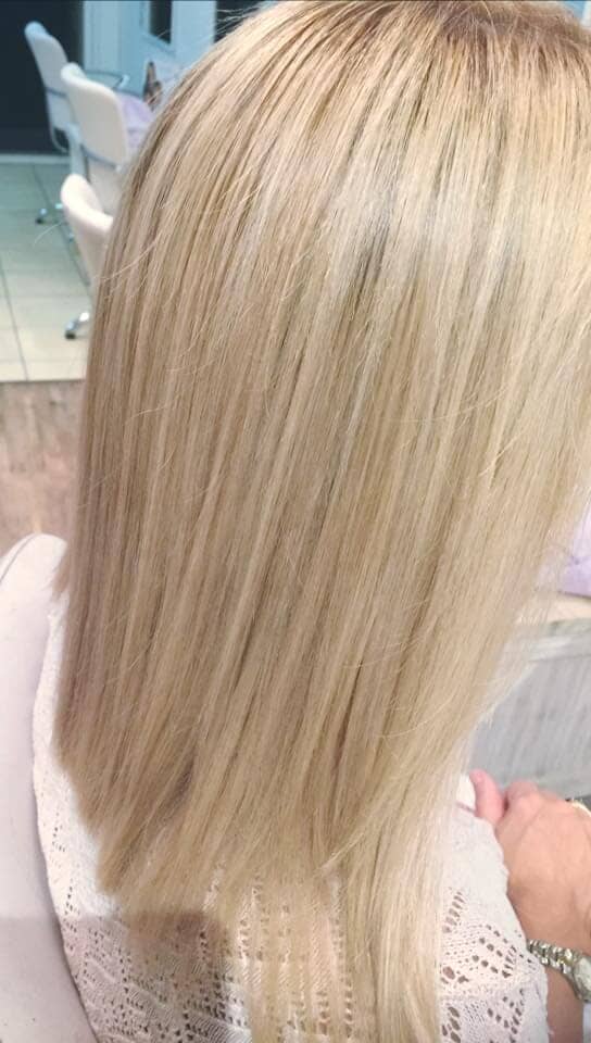 Blonde straight hair — Hairdressers Central Coast in Forresters Beach, NSW