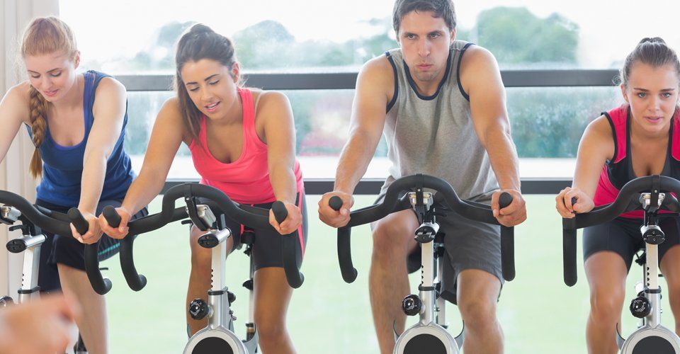 People exercising on the machine