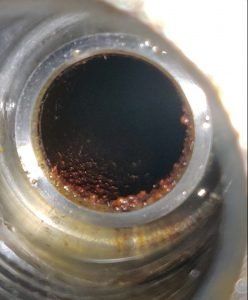 a dirty engine component