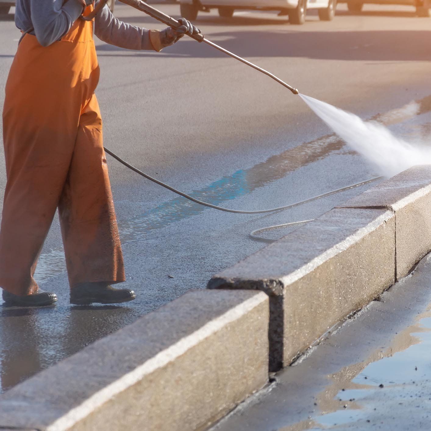 High Pressure of Water for Cleaning the Sidewalk — Ewing, NJ — Pave Patrol, LLC High Pressure of Water for Cleaning the Sidewalk — Ewing, NJ — Pave Patrol, LLC