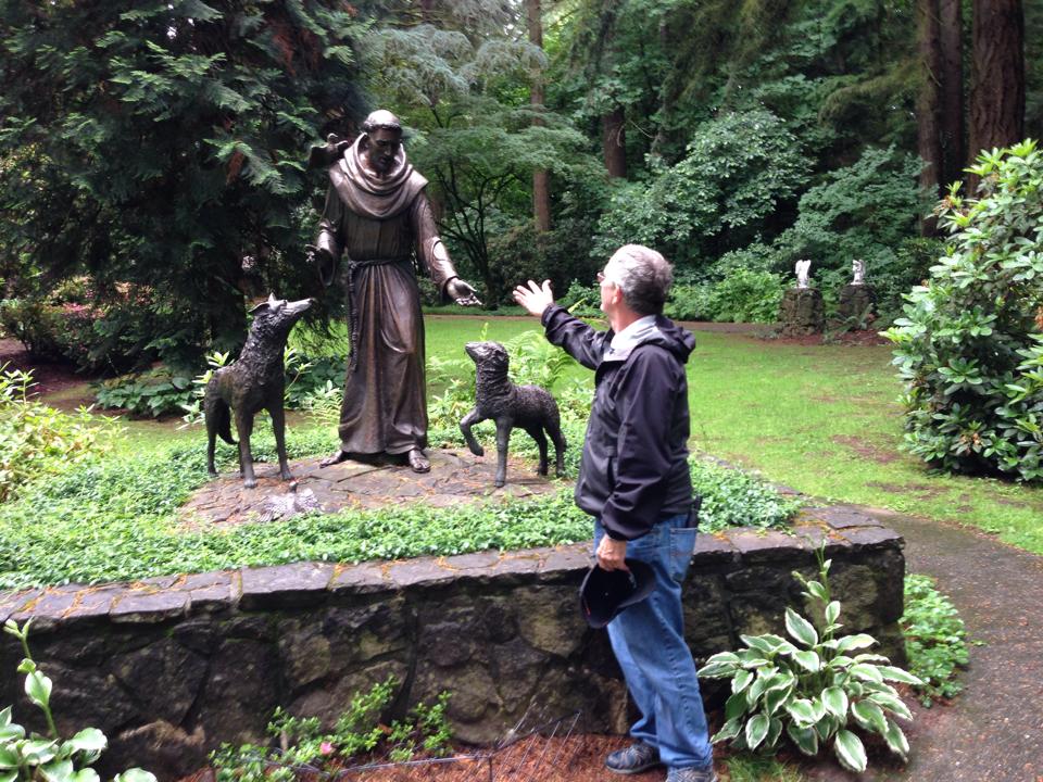 With St. Francis at The Grotto In Portland. Michael Kroth Profound Living 