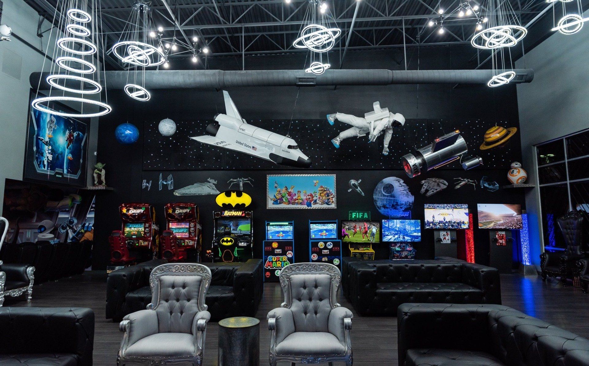 There are a lot of arcade games in this room.