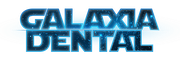 The logo for galaxia dental looks like a star wars logo.
