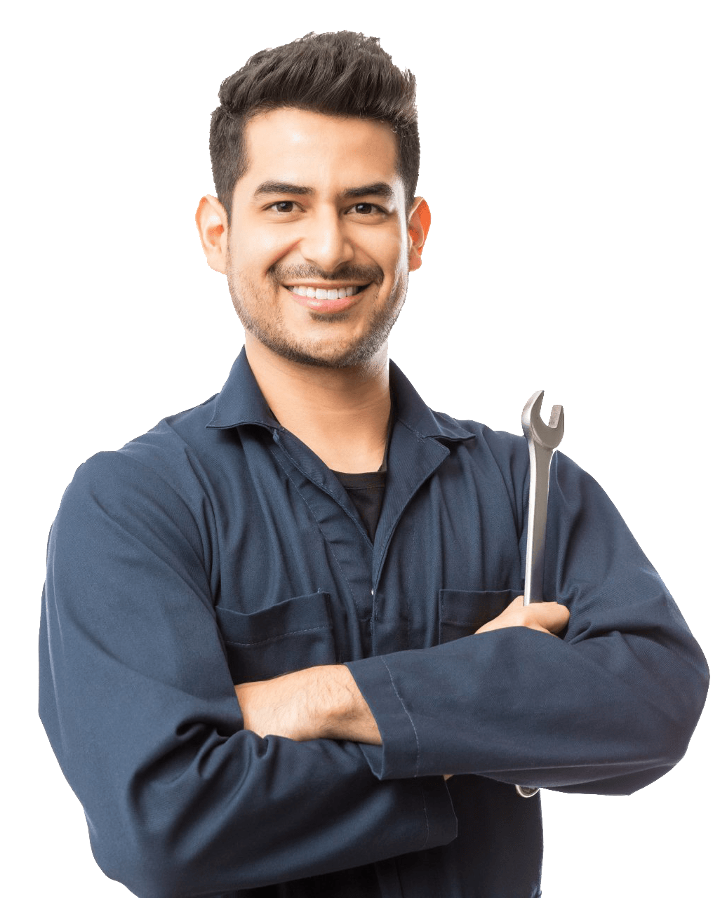 Smiling Auto Mechanic With Wrench — Whitsunday Diesel Marine In Jubilee Pocket QLD Smiling Auto Mechanic With Wrench — Whitsunday Diesel Marine In Jubilee Pocket QLD
