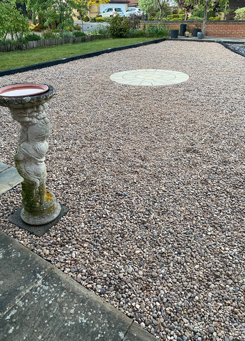 driveway with loose stones