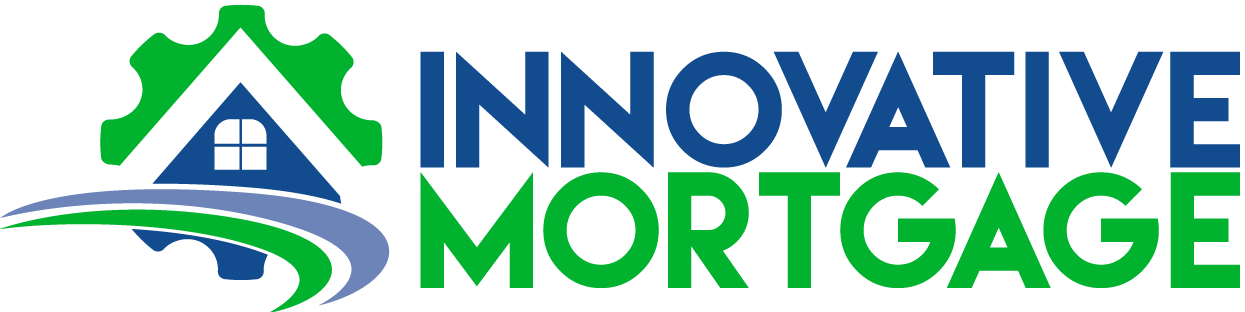 The logo for innovative mortgage has a house on it.
