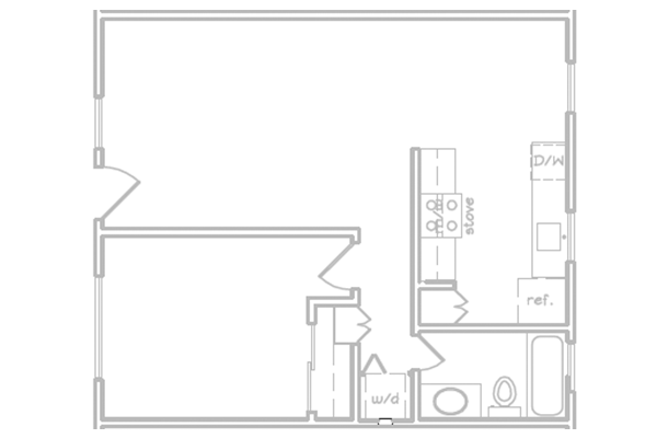 1 bed floor plan