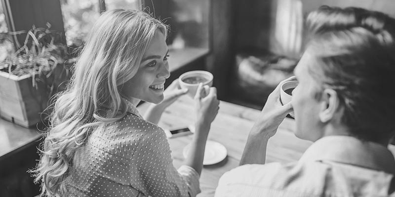 woman drinking coffee