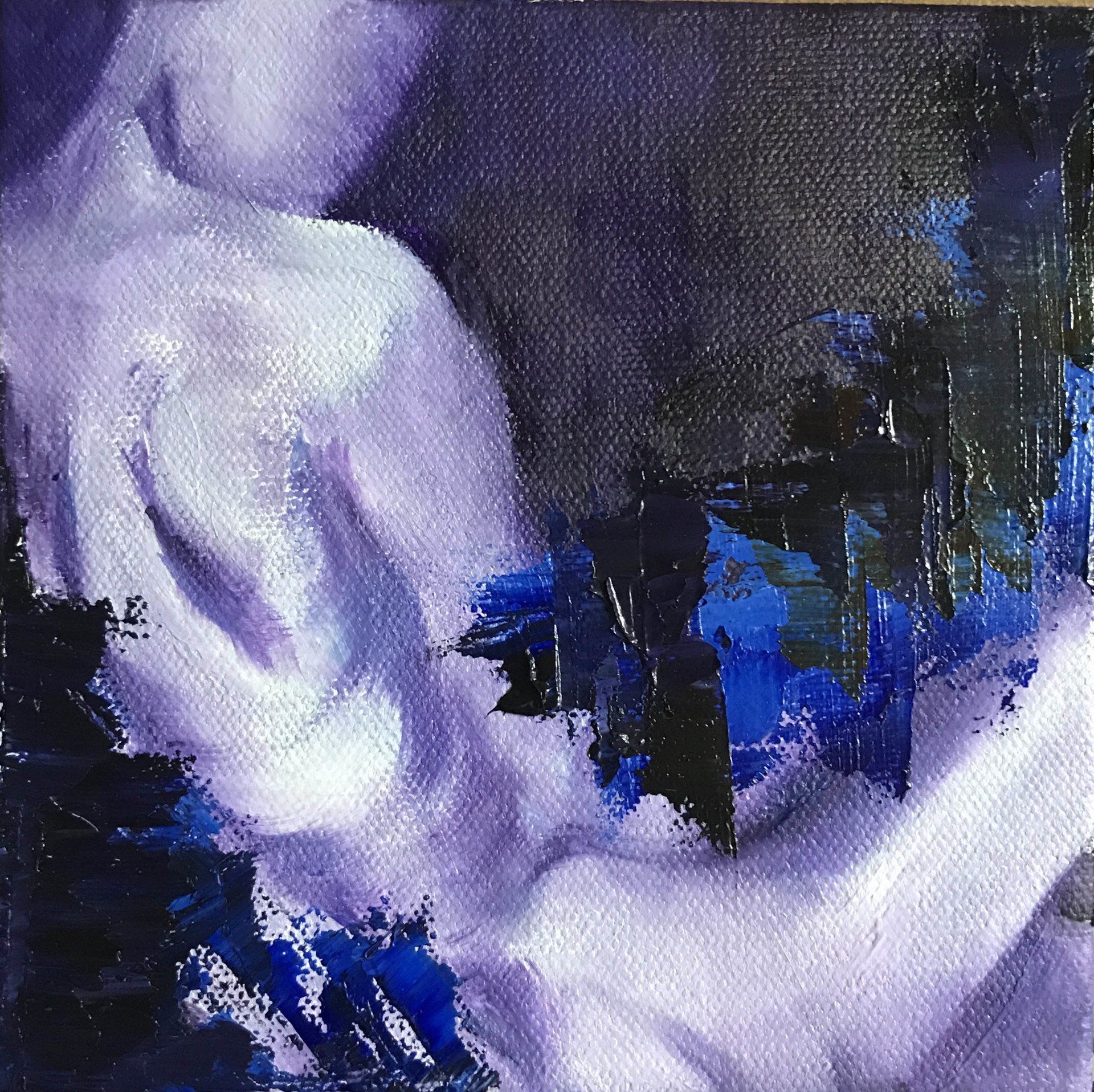 Small oil painting, rear view male figure - art by k2
