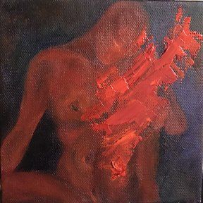 Small oil painting, female figure, art by k2