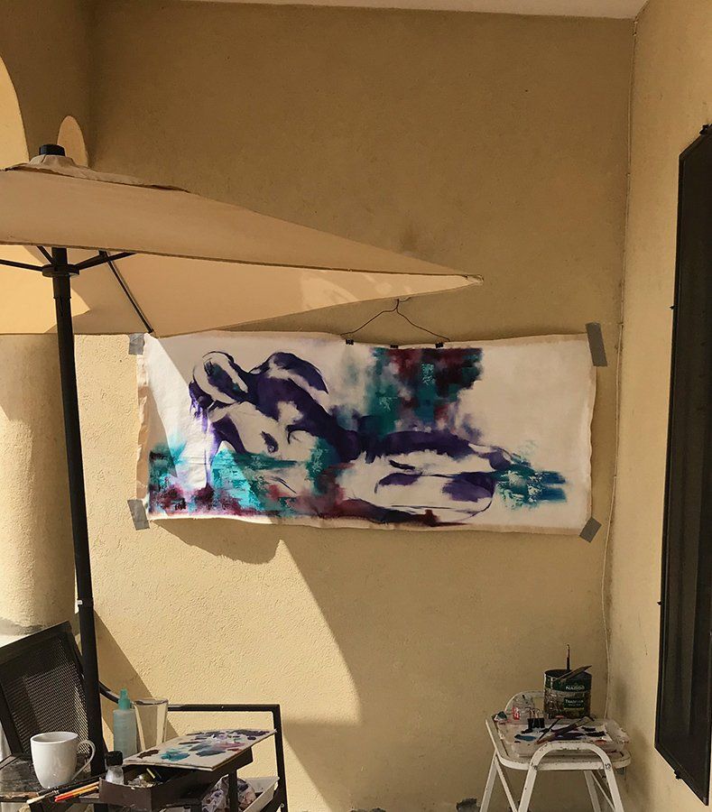 barbados, on-site painting, art travels, exterior, painting outdoors