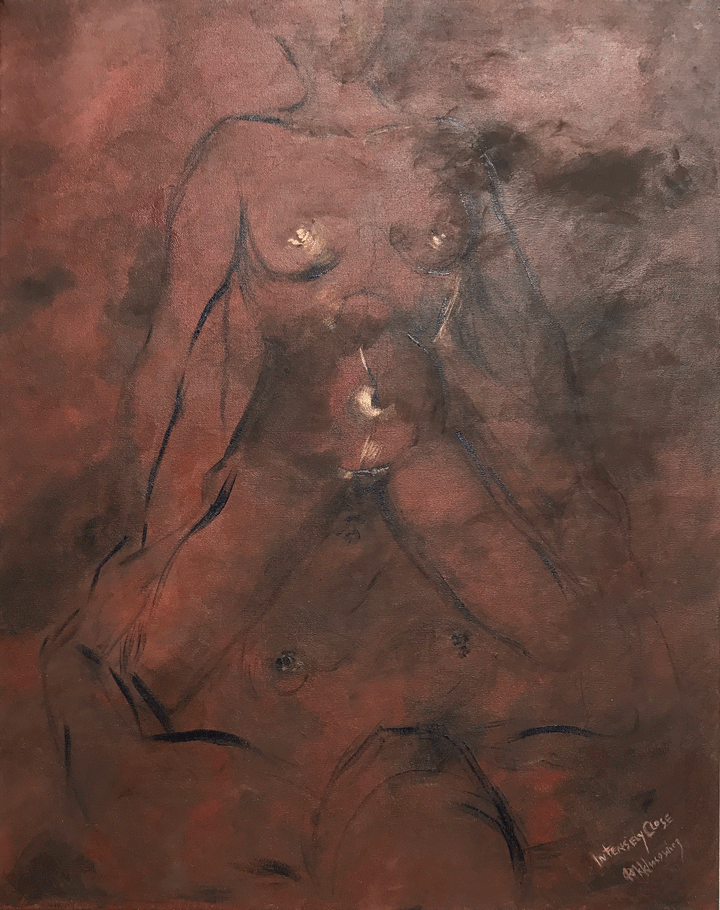 Sensual painting of couple by Karen Klucowicz