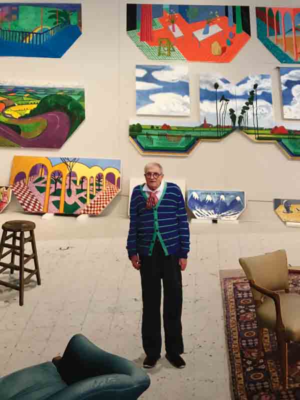 Foto von David Hockney in seinem Atelier